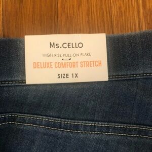 Plus size pull on flare jeans